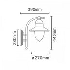C2-BLACK Como 1 Light Wall Lantern Black