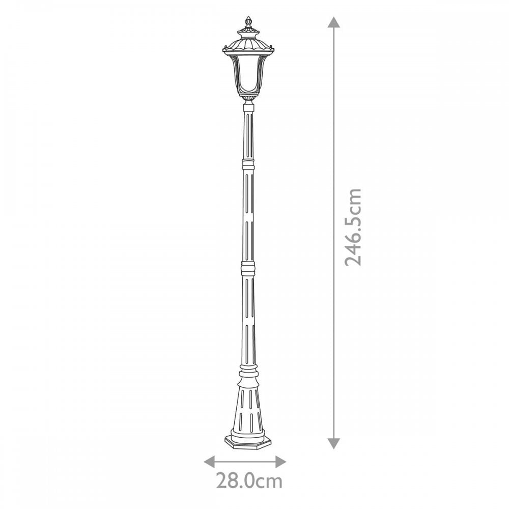 CC5-M-BK Chicago 1 Light Single Head Lamp Post Textured Black
