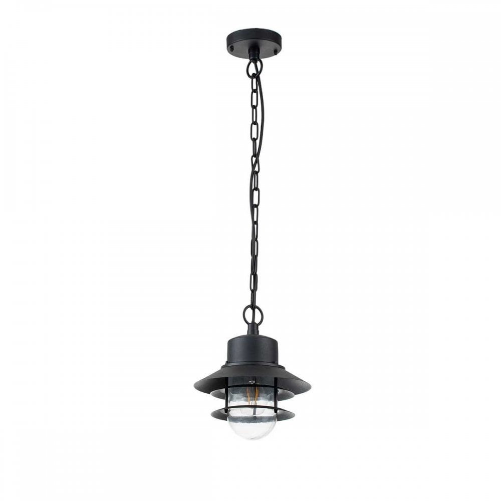 COPENHAGEN8-BK Copenhagen 1 Light Chain Lantern Black
