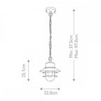 COPENHAGEN8-SIL Copenhagen 1 Light Chain Lantern Silver