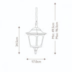 CPM9-BLACK Chapel 1 Light Mini Chain Lantern Black