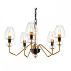 DL-ARMAND5-AB Armand 5 Light Chandelier Aged Brass Plated & Charcoal Black Paint