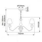 DL-ARMAND5-AB Armand 5 Light Chandelier Aged Brass Plated & Charcoal Black Paint