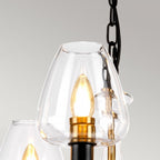 DL-ARMAND5-AB Armand 5 Light Chandelier Aged Brass Plated & Charcoal Black Paint