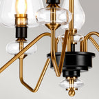 DL-ARMAND5-AB Armand 5 Light Chandelier Aged Brass Plated & Charcoal Black Paint