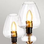 DL-ARMAND5-AB Armand 5 Light Chandelier Aged Brass Plated & Charcoal Black Paint