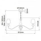 DL-ARMAND8-AB Armand 8 Light Chandelier Aged Brass Plated & Charcoal Black Paint