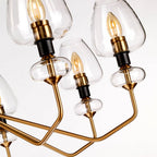 DL-ARMAND8-AB Armand 8 Light Chandelier Aged Brass Plated & Charcoal Black Paint