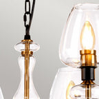 DL-ARMAND8-AB Armand 8 Light Chandelier Aged Brass Plated & Charcoal Black Paint