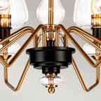 DL-ARMAND8-AB Armand 8 Light Chandelier Aged Brass Plated & Charcoal Black Paint