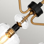 DL-ARMAND-SF3-AB Armand 3 Light Semi-Flush Aged Brass Plated & Charcoal Black Paint