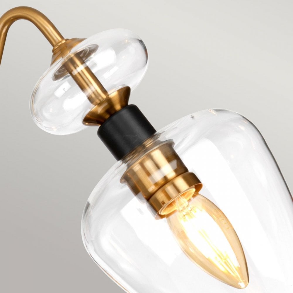 DL-ARMAND-SF3-AB Armand 3 Light Semi-Flush Aged Brass Plated & Charcoal Black Paint
