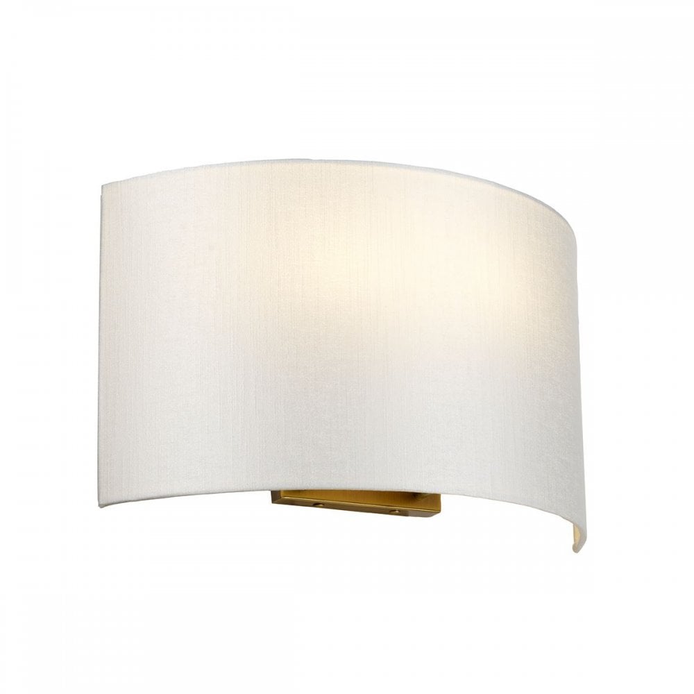 DL-COOPER-L-IV-AB Cooper Large Curved Wall Light with Aged Brass Back Plate