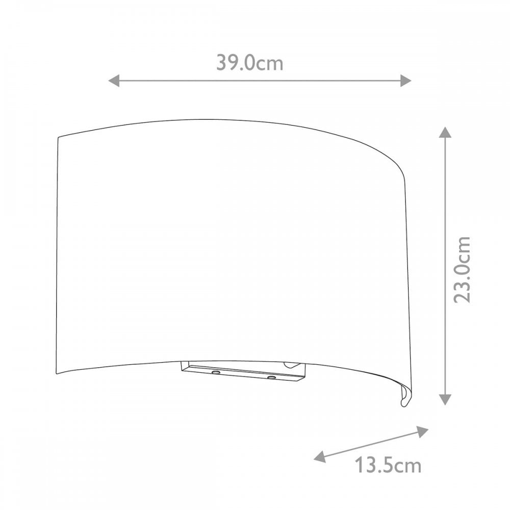 DL-COOPER-L-IV-AB Cooper Large Curved Wall Light with Aged Brass Back Plate