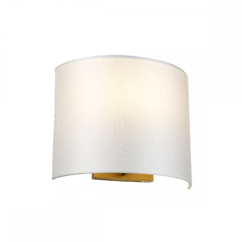 DL-COOPER-M-IV-AB Cooper Medium Curved Wall Light with Aged Brass Back Plate