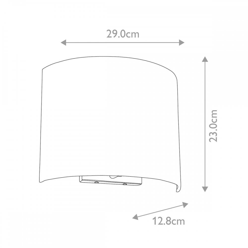 DL-COOPER-M-IV-PC Cooper Medium Curved Wall Light with Polished Chrome Back Plate