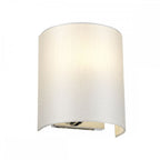 DL-COOPER-S-IV-PC Cooper Small Curved Wall Light with Polished Chrome Back Plate