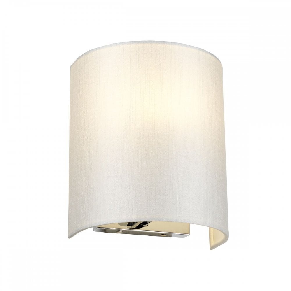 DL-COOPER-S-IV-PC Cooper Small Curved Wall Light with Polished Chrome Back Plate