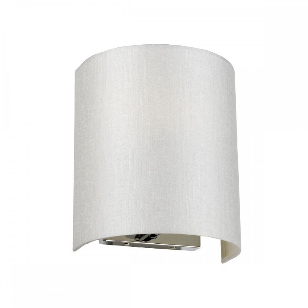 DL-COOPER-S-IV-PC Cooper Small Curved Wall Light with Polished Chrome Back Plate