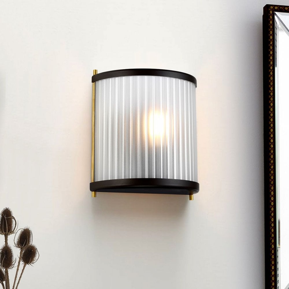 DL-CORONA1-BAB Corona 1 Light Wall Light Museum Bronze Dark Brown Painted/ Aged Brass
