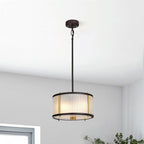 DL-CORONA-2P-BAB Corona 2 Light Pendant Museum Bronze Dark Brown Painted/ Aged Brass