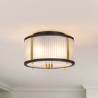 DL-CORONA-2P-BAB Corona 2 Light Pendant Museum Bronze Dark Brown Painted/ Aged Brass
