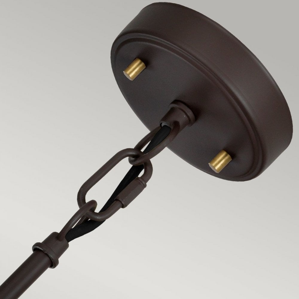DL-CORONA-2P-BAB Corona 2 Light Pendant Museum Bronze Dark Brown Painted/ Aged Brass