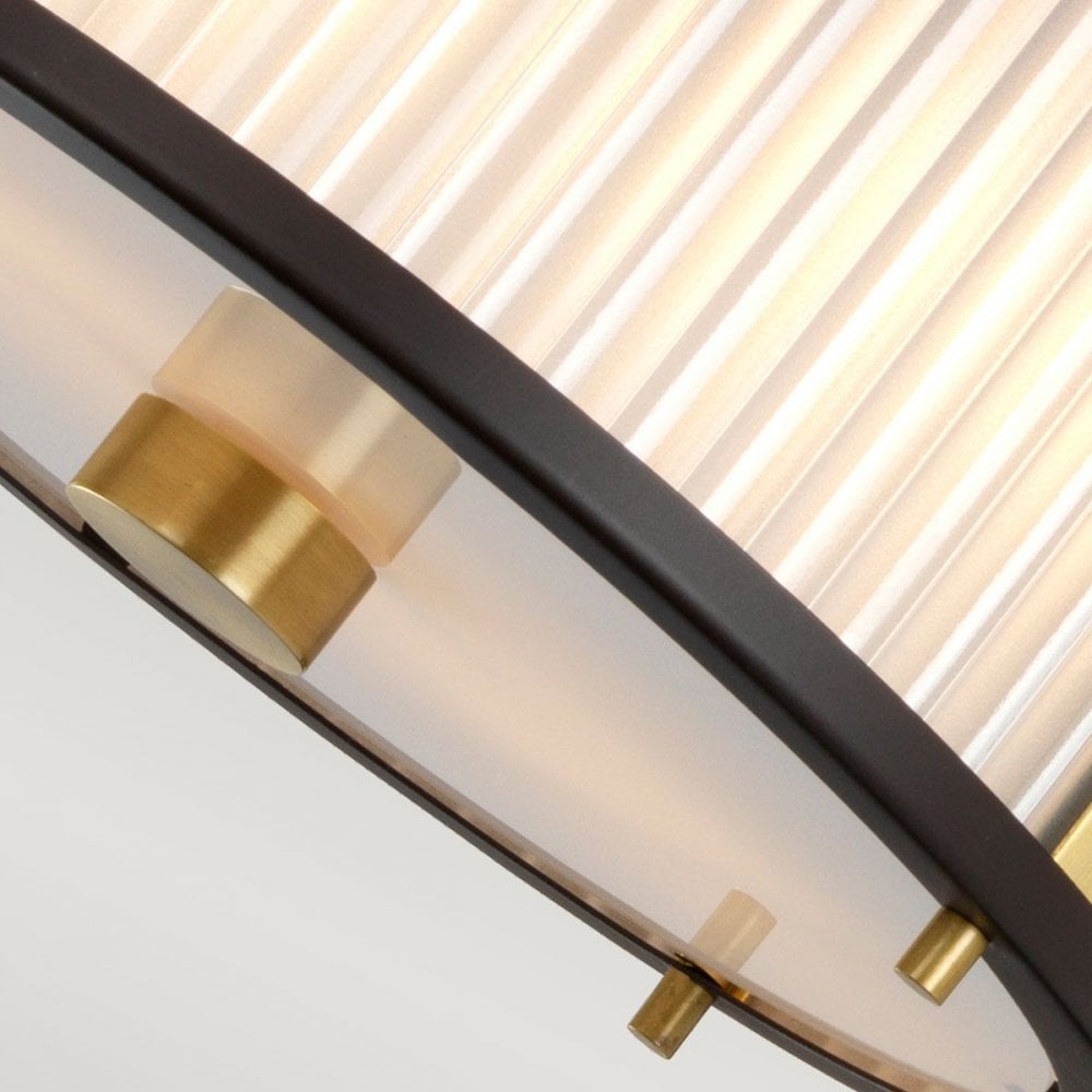 DL-CORONA-2P-BAB Corona 2 Light Pendant Museum Bronze Dark Brown Painted/ Aged Brass