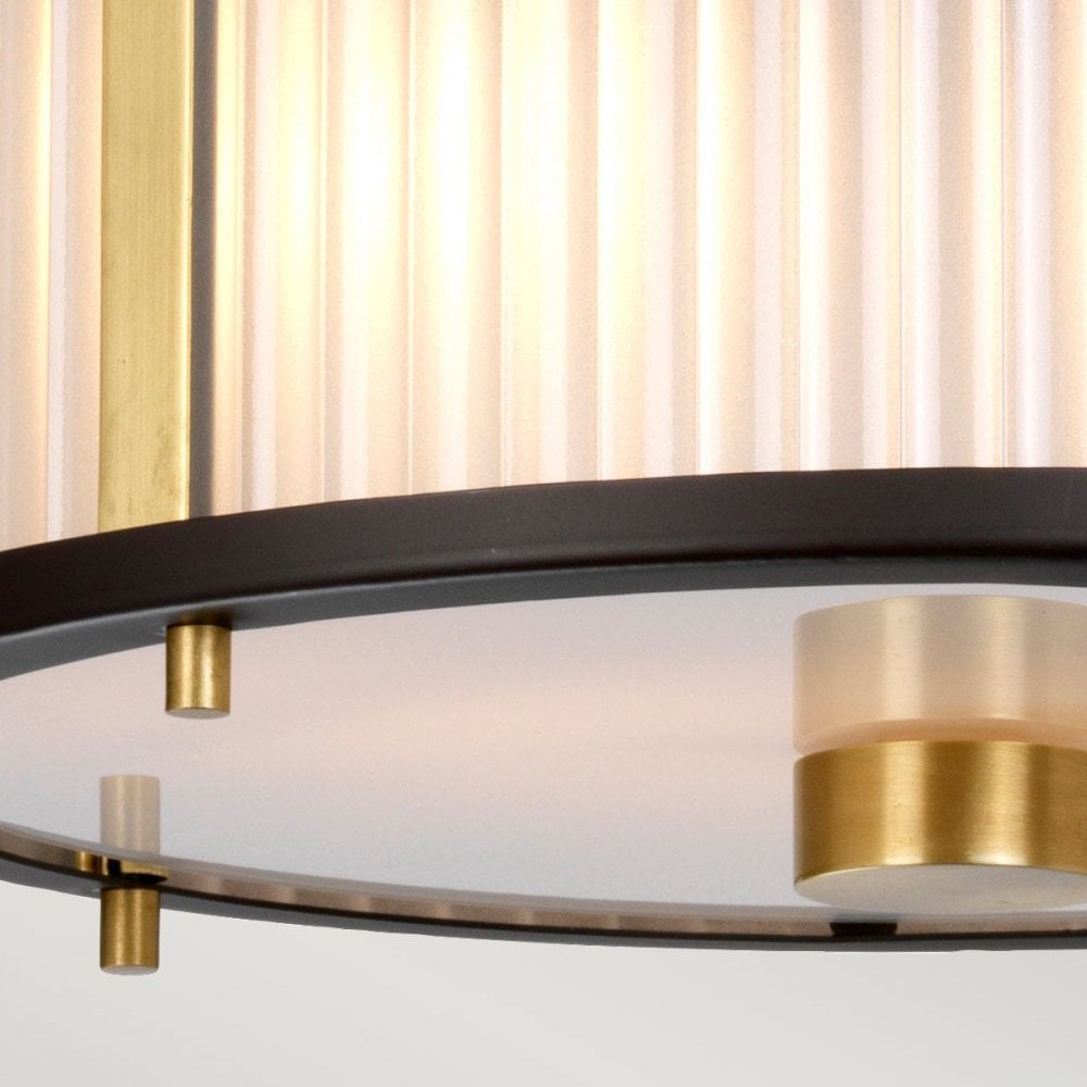 DL-CORONA-2P-BAB Corona 2 Light Pendant Museum Bronze Dark Brown Painted/ Aged Brass