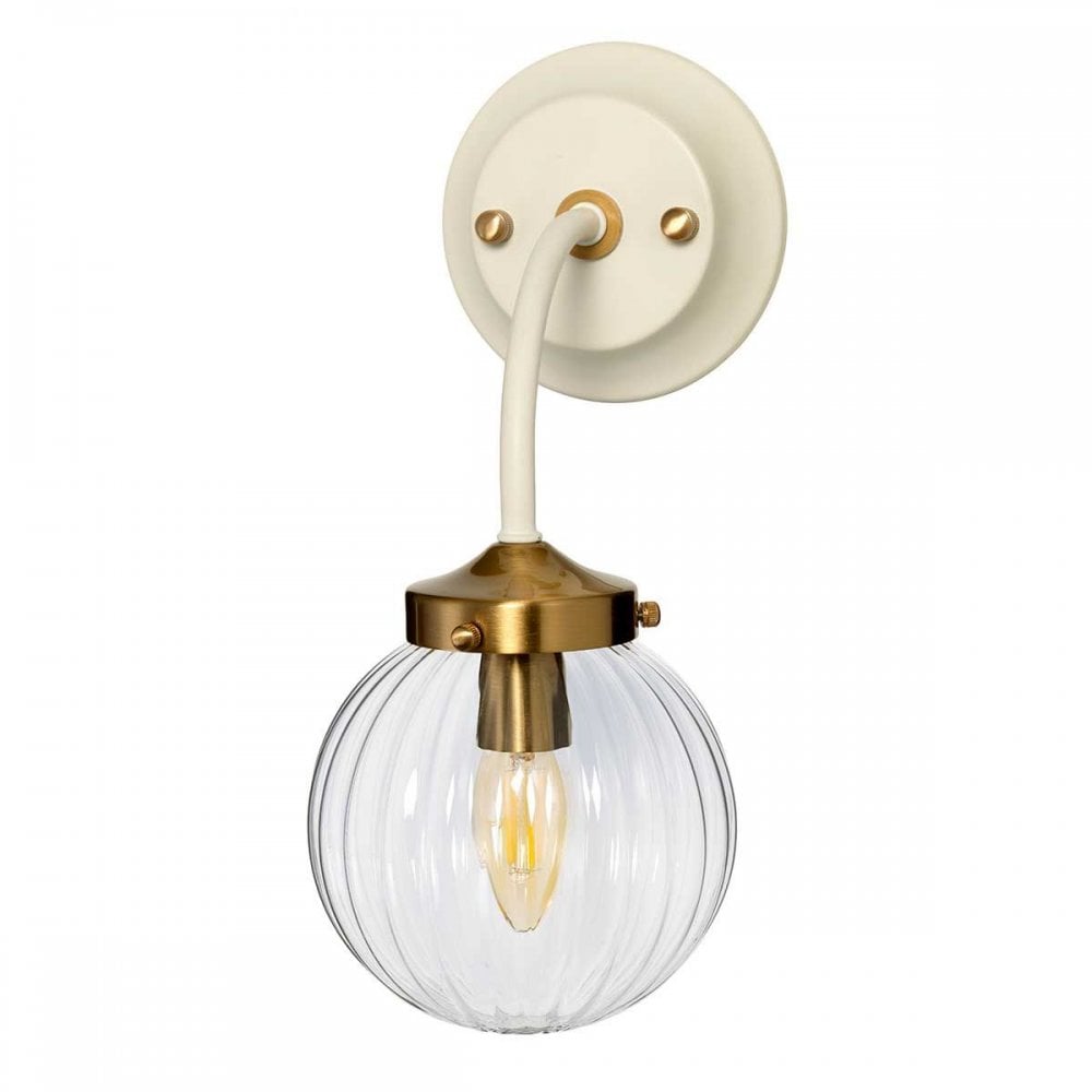 DL-COSMOS1 Cosmos 1 Light Wall Light Cream Painted and Aged Brass