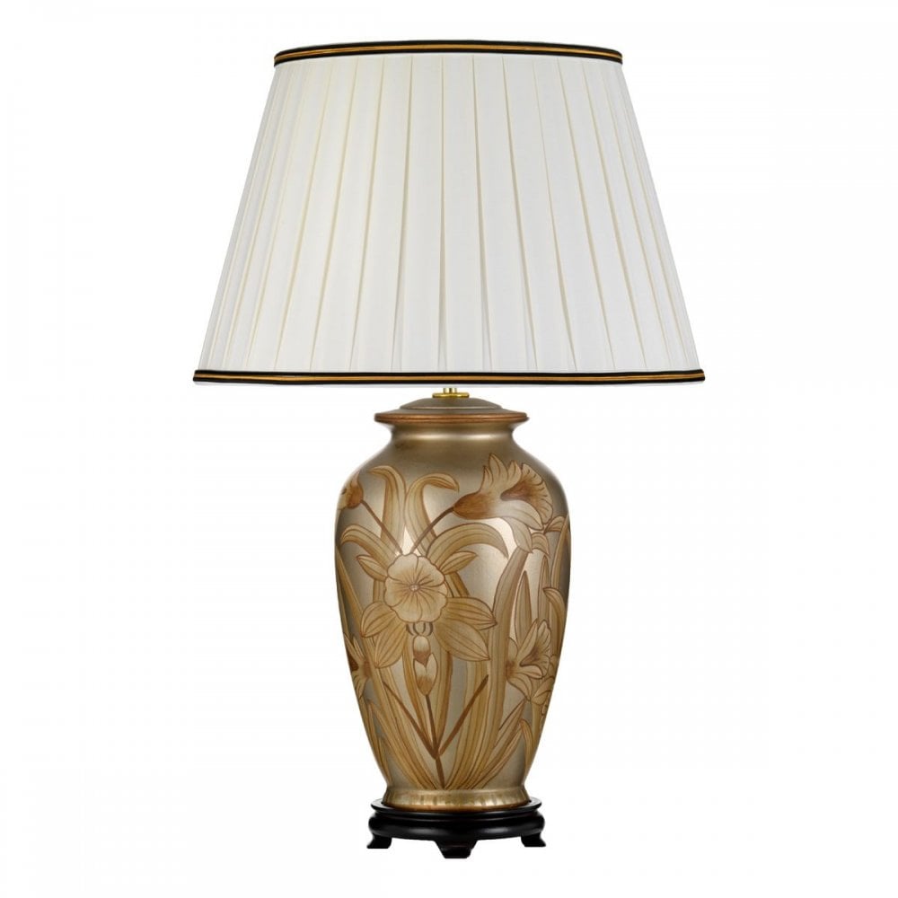DL-DIAN-TL Dian 1 Light Table Lamp With Tall Empire Shade Silver and Gold