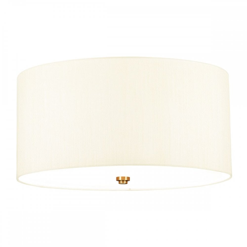DL-FLETCHER18-3LT-IV-AB Fletcher 18" Flush Aged Brass with Ivory Shade