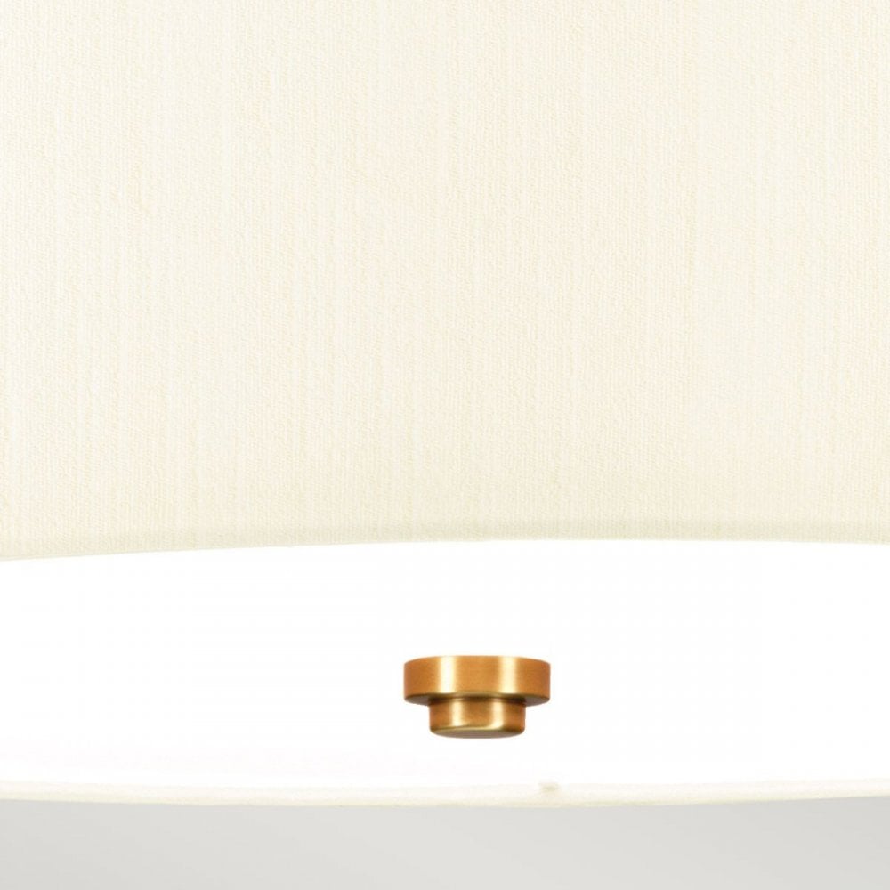 DL-FLETCHER18-3LT-IV-AB Fletcher 18" Flush Aged Brass with Ivory Shade