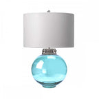 DL-KARA-TL-BLUE Kara Table Lamp - Blue Polished Nickel - Blue Glass