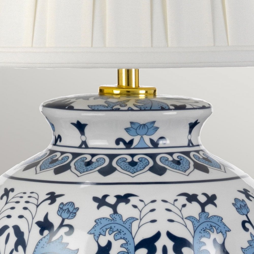 DL-LINYI-TL Linyi 1 Light Table Lamp with Tall Empire Shade Blue and White