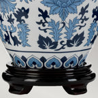 DL-LINYI-TL Linyi 1 Light Table Lamp with Tall Empire Shade Blue and White