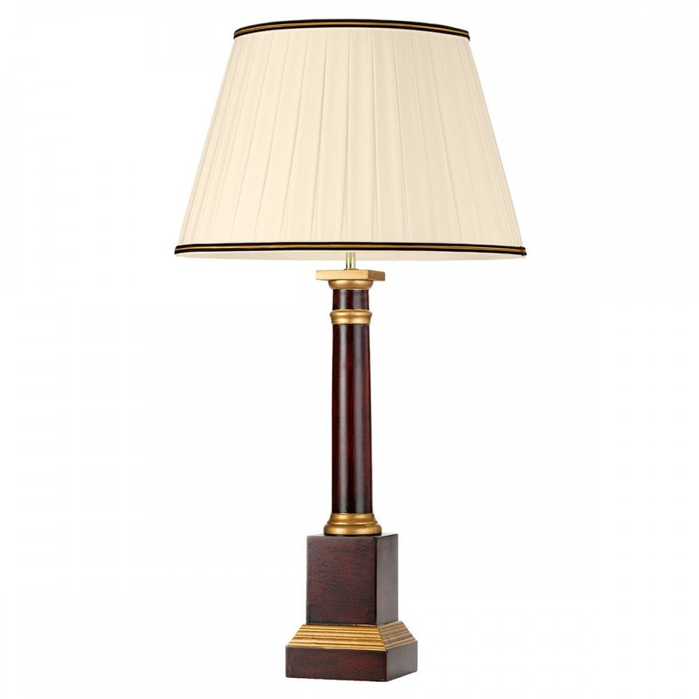 DL-LOUVIERS-TL Louviers 1 Light Table Lamp with Tall Empire Shade Oxblood and Gold
