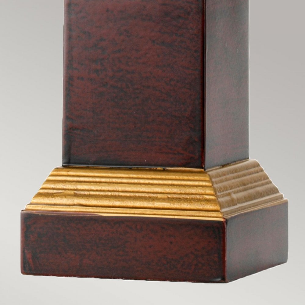 DL-LOUVIERS-TL Louviers 1 Light Table Lamp with Tall Empire Shade Oxblood and Gold