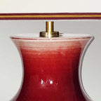DL-MAJIN-SMALL-TL-OXB Majin Oxblood Red Jar 1 Light Table Lamp with Polycotton shade Oxblood
