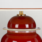 DL-OXBLOOD-TJ-TL Oxblood Temple Jar 1 Light Table Lamp with Tall Empire Shade Oxblood