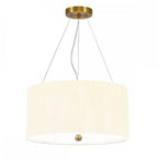 DL-PEARCE18-3LT-IV-AB Pearce 18" Pendant with Aged Brass Ceiling Pan Aged Brass, Ivory Shade