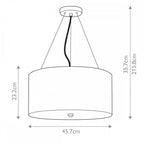 DL-PEARCE18-3LT-IV-AB Pearce 18" Pendant with Aged Brass Ceiling Pan Aged Brass, Ivory Shade