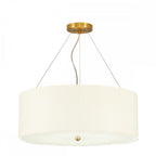 DL-PEARCE22-5LT-IV-AB Pearce 22" Pendant with Aged Brass Ceiling Pan Aged Brass, Ivory Shade