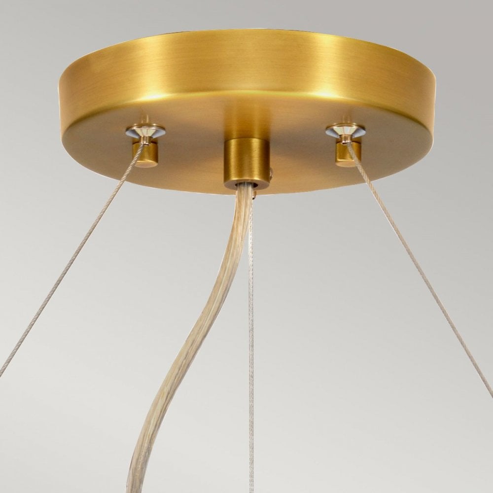 DL-PEARCE22-5LT-IV-AB Pearce 22" Pendant with Aged Brass Ceiling Pan Aged Brass, Ivory Shade