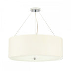 DL-PEARCE22-5LT-IV-PC Pearce 22" Pendant with Polished Chrome Ceiling Pan Polished Chrome, Ivory Shade