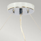 DL-PEARCE22-5LT-IV-PC Pearce 22" Pendant with Polished Chrome Ceiling Pan Polished Chrome, Ivory Shade