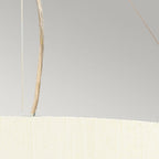 DL-PEARCE22-5LT-IV-PC Pearce 22" Pendant with Polished Chrome Ceiling Pan Polished Chrome, Ivory Shade