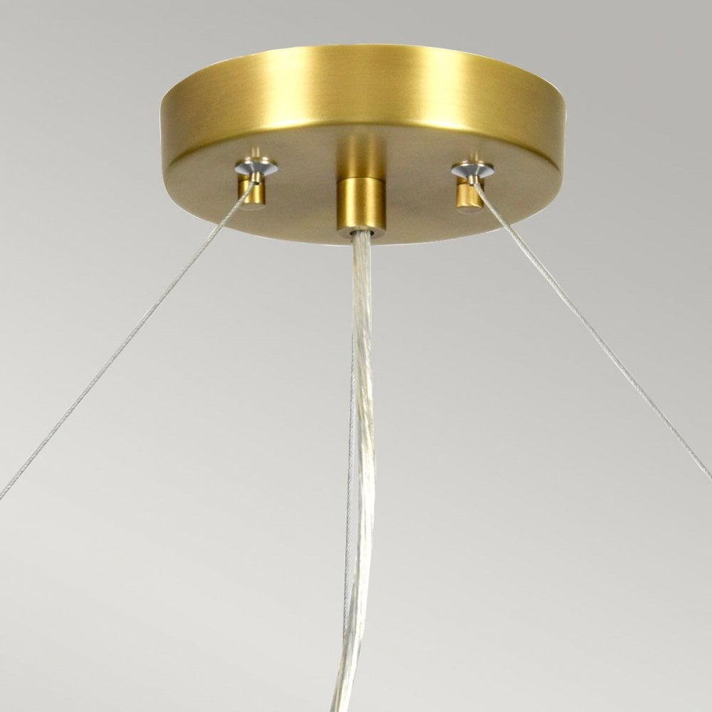 DL-PEARCE26-5LT-IV-AB Pearce 26" Pendant with Aged Brass Ceiling Pan Aged Brass, Ivory Shade