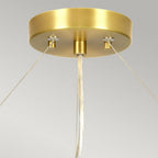DL-PEARCE34-7LT-IV-AB Pearce 34" Pendant with Aged Brass Ceiling Pan Aged Brass, Ivory Shade