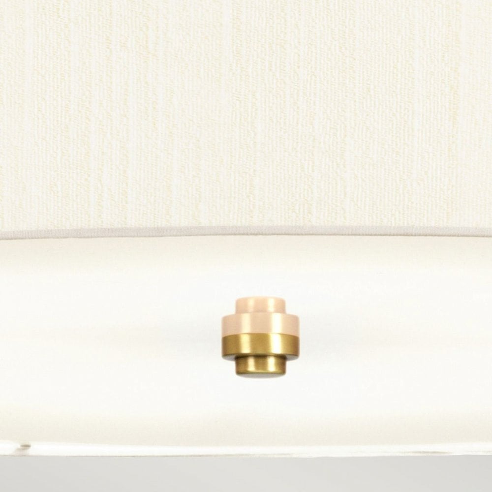 DL-PEARCE34-7LT-IV-AB Pearce 34" Pendant with Aged Brass Ceiling Pan Aged Brass, Ivory Shade